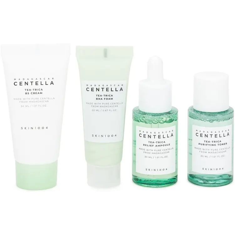 Набор от акне SKIN1004 Madagascar Centella Tea Trica Travel kit с центелой и чайным деревом для проблемной кожи - фото 2