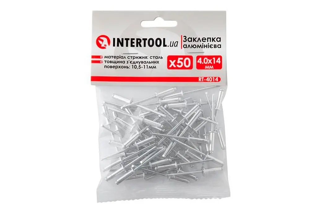Витяжні заклепки з плоскою головкою Intertool 4.0 х 14 мм (в упаковці 50 шт.) - фото 3