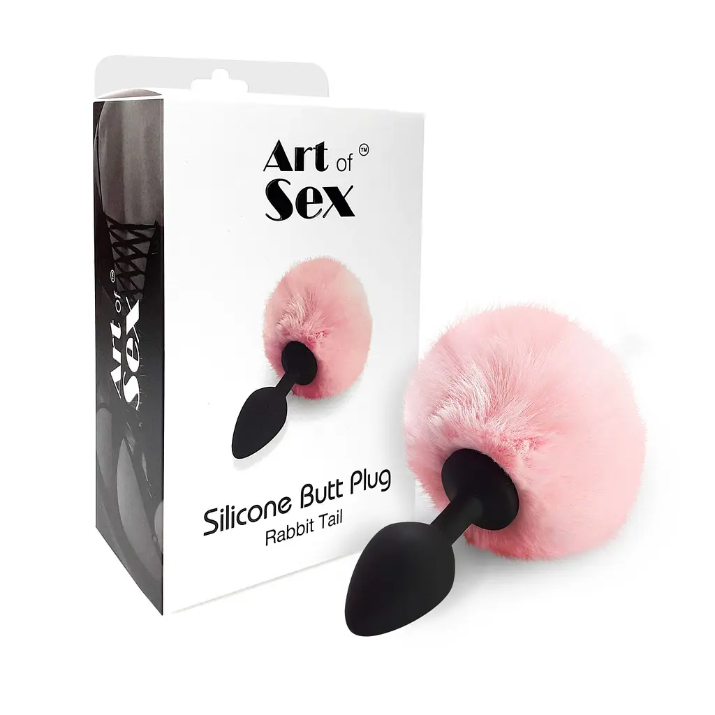 Металева анальна пробка Art of Sex Rabbit Tail, 17 см, розмір М - фото 3