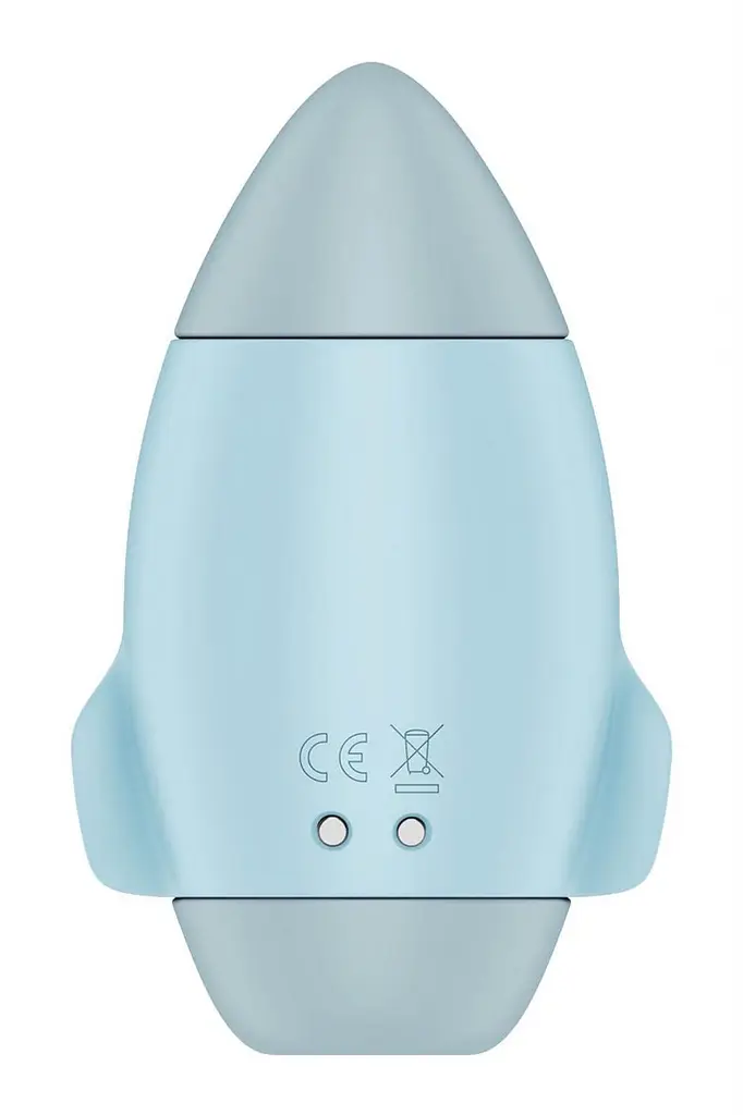 Вакуумный стимулятор клитора с вибрацией Satisfyer Mission Control голубой - фото 4