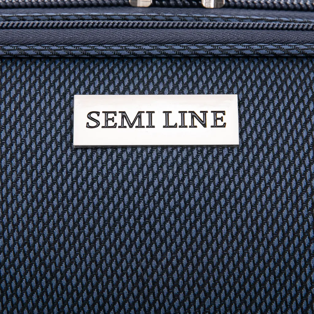 Валіза Semi Line 20 дюймів (S) 47 л з розширенням поліестер 600D 4 колеса код. замок ручна поклажа Navy - фото 7