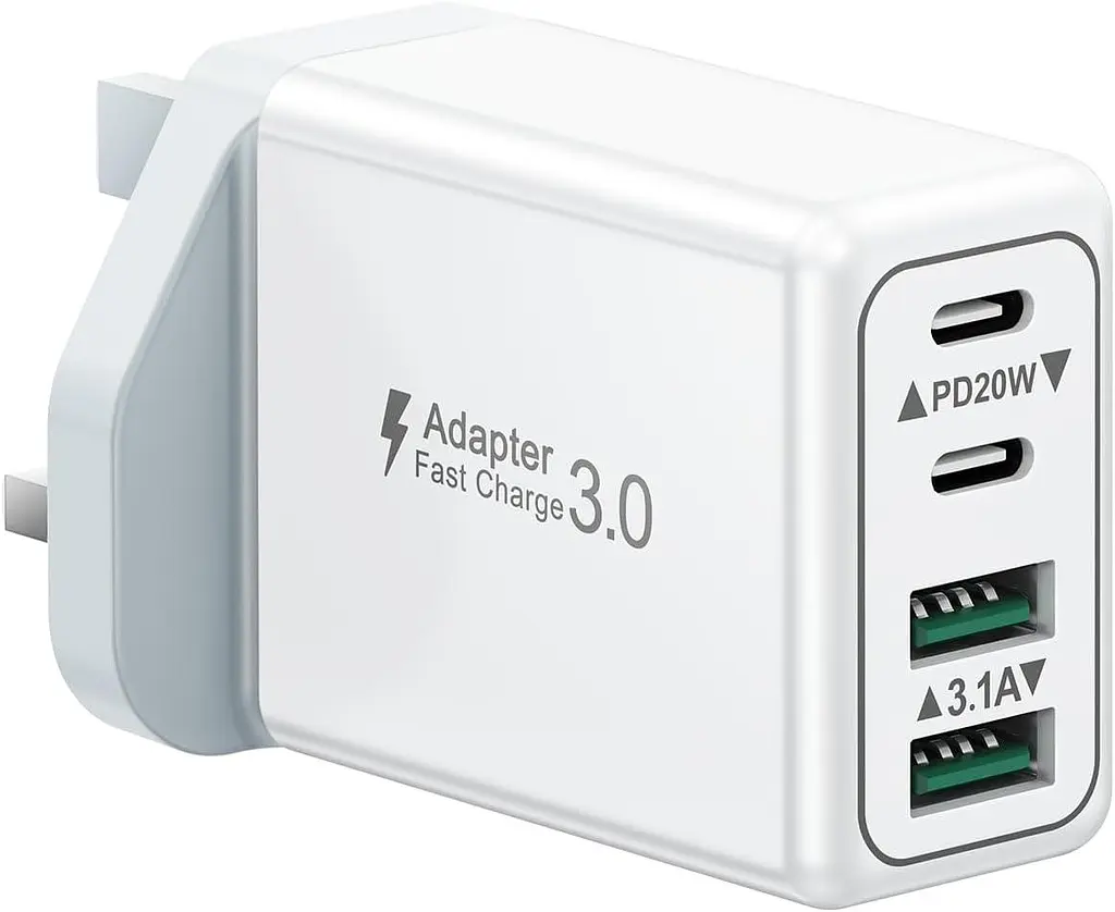 Мережевий зарядний пристрій USB-C 40W на 4 порти (2×USB-C + 2×USB-A)