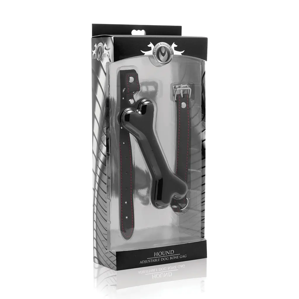 Силіконовий кляп кісточка Master Series Dog Bone Gag, 15.4 см, чорний - фото 4