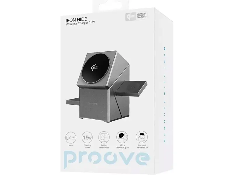 Бездротовий зарядний пристрій Proove Iron Hide 3in1 Gray (WSIH15000003) - фото 2