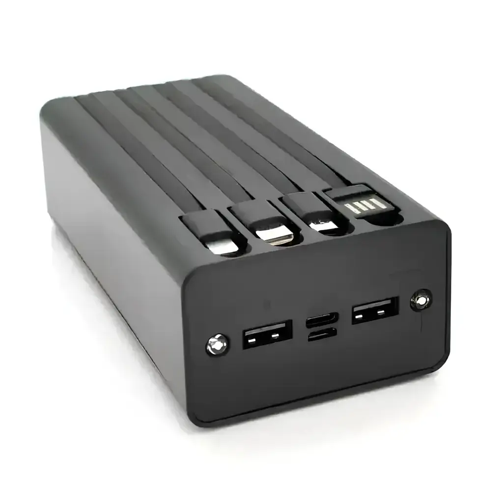 Зовнішній акумулятор Powerbank Solar Energy SLR-50 50000 mAh із сонячною батареєю на 4 виходи Чорний (00383) - фото 4