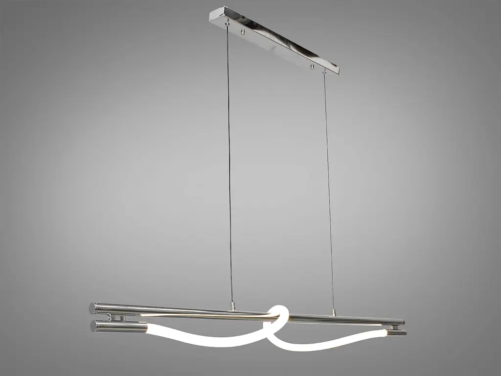 Сучасна світлодіодна люстра в кабінет з серії "Роуплайт", 32W, хром - фото 2