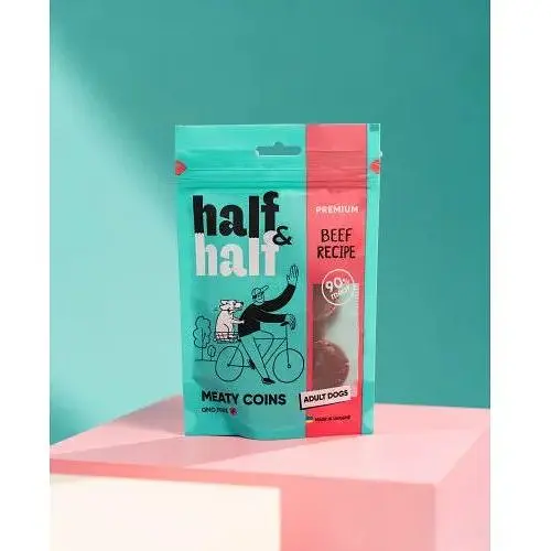Ласощі для собак Half&Half у формі м'ясних монеток з яловичиною 100 г - фото 3
