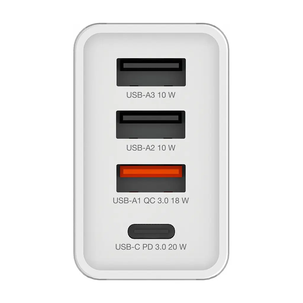 Зарядний пристрій Verbatim USB 30W PD3.0 4-ports white (49701) - фото 3