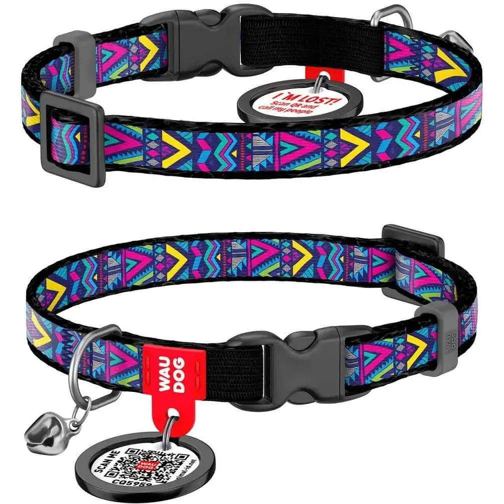 Нашийник для котів Waudog Nylon Інді з QR паспортом 20-30х1 см - фото 3