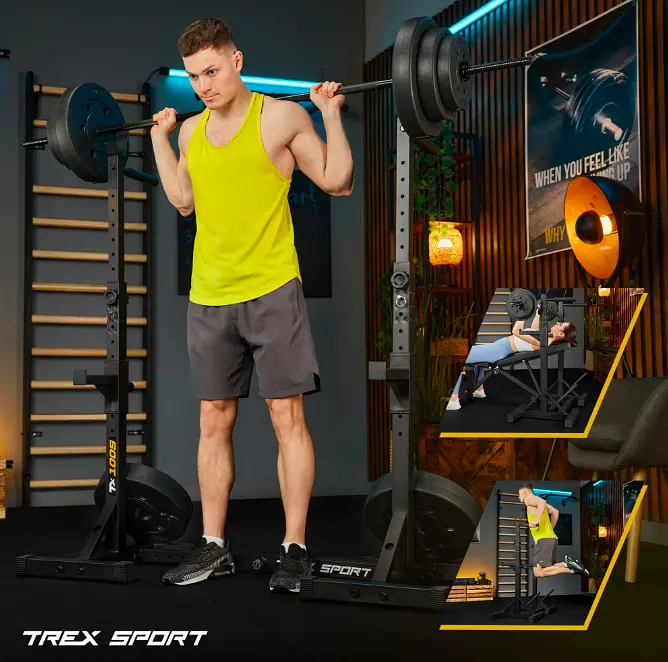 Стійки під штангу Trex Sport TX-100S регульовані з ручками для віджимань - фото 15