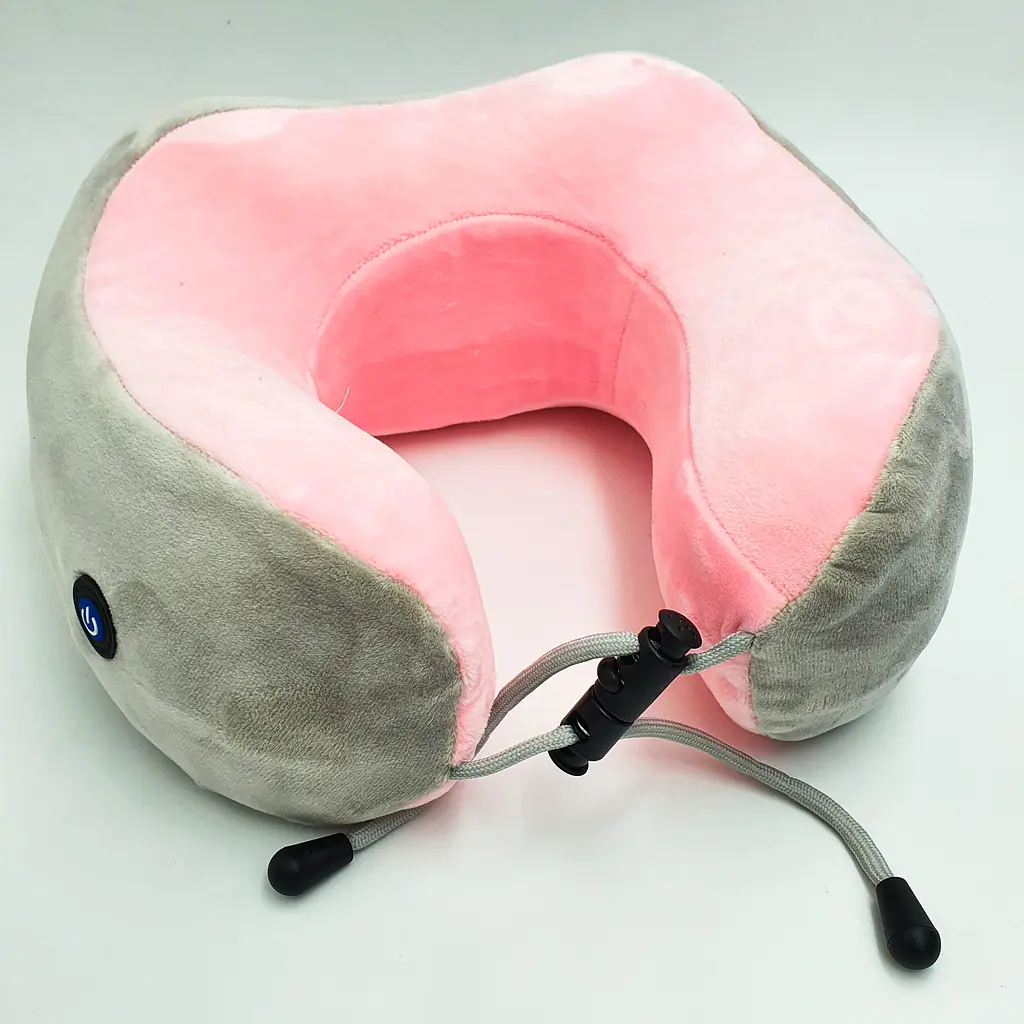 Масажна подушка універсальна масажер для спини рук та ніг U-Shaped Massage Pillow бежевий - фото 5