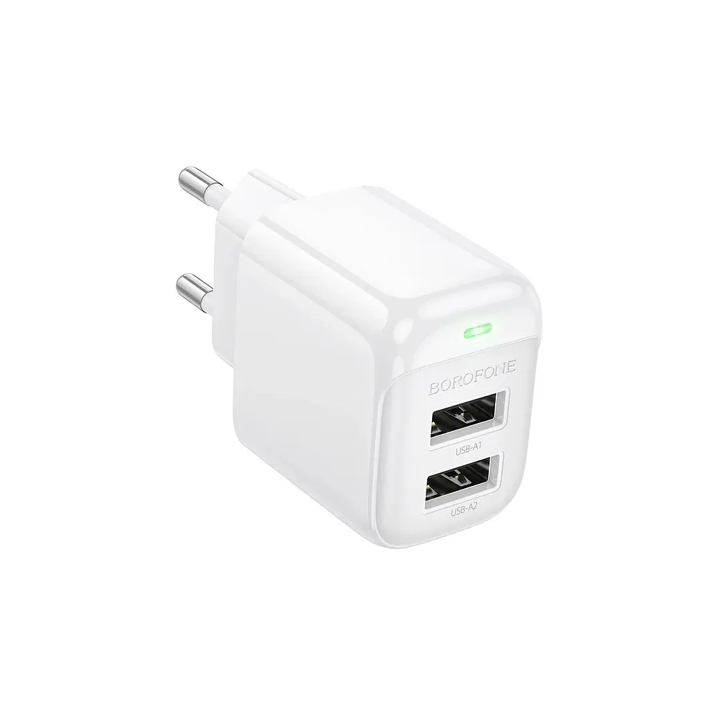 Зарядний пристрій BOROFONE BAS41A 2xUSB білий (6941991113741) - фото 2