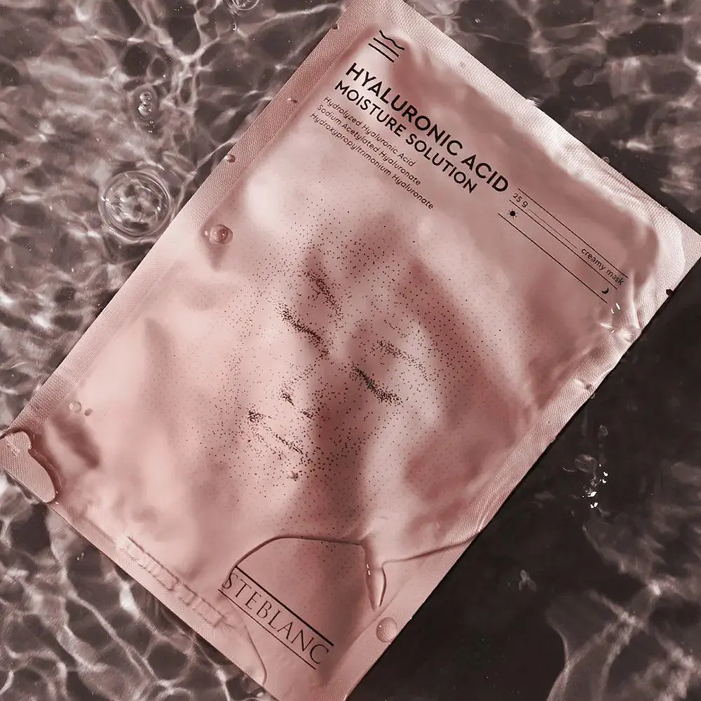 Тканинна крем-маска для обличчя Steblanc Hyaluronic Acid Moisture Solution Зволожуюча з гіалуроновою кислотою, 25 г - фото 3