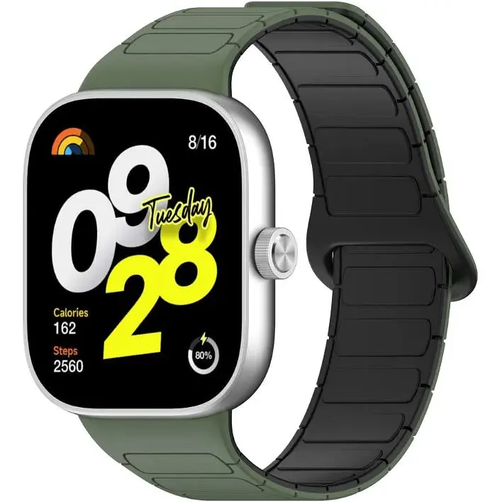 Ремінець DK CDK для Xiaomi Redmi Watch 4 Silicone Shaped Magnetic Band (018838) (green / black) - фото 2