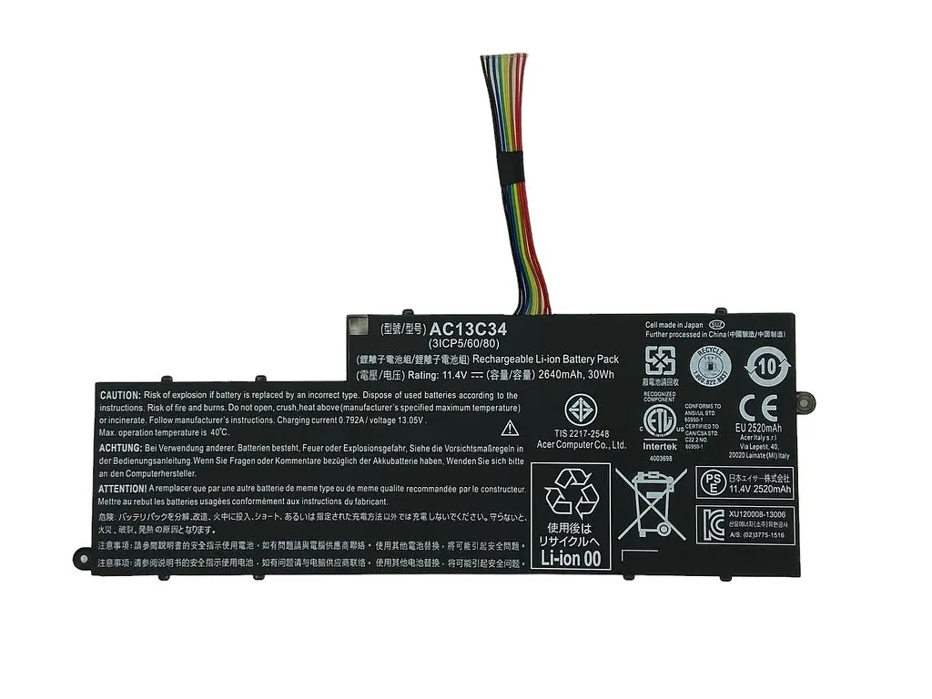 Акумулятор для ноутбука Acer AC13C34 Aspire E3-112 11.4V Black 2640 mAh - фото 2