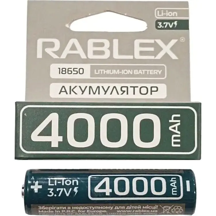 Литий-ионный аккумулятор с защитой Rablex 18650 4000 mAh (Li-ion) 3.7 V Original - фото 2