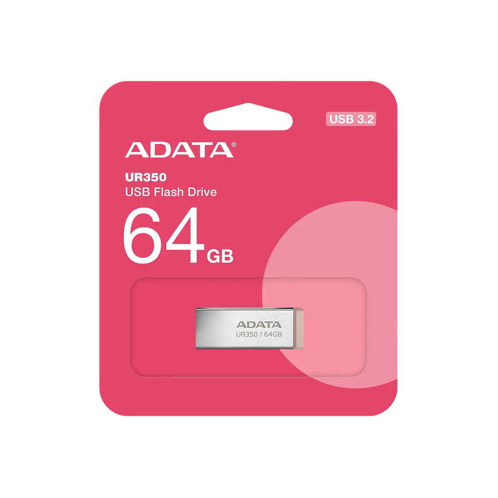 Флеш-накопичувач ADATA USB 3.2 UR 350 64Gb Сріблястий/Beige - фото 2