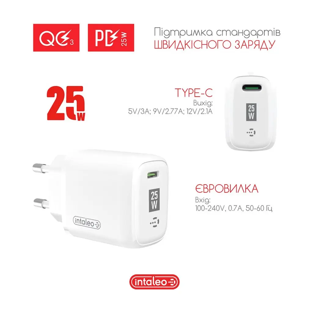 Зарядное устройство для Intaleo TCGQPD125 1хType-C 3A/25W QC/PD3.0 (1283126538827) - фото 6