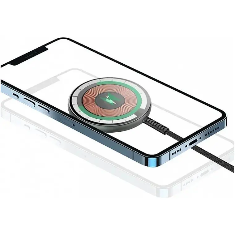 Бездротовий зарядний пристрій Wiwu M14 MagSafe Charger 15W Transparent [96050] - фото 4