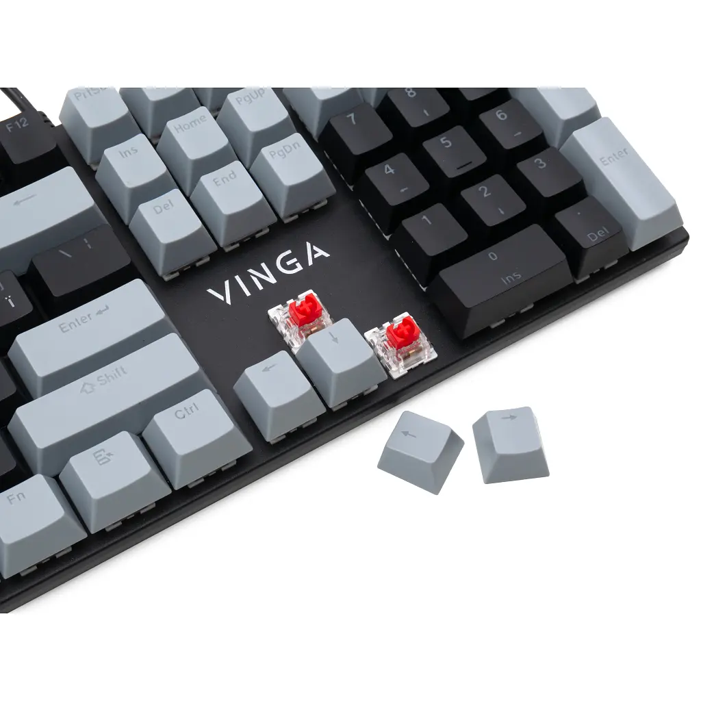 Клавіатура Vinga KBGM-090 LED Red Switch USB Grey/Black (KBGM-090R Grey/Black) - фото 7