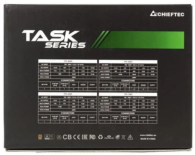 Блок живлення Chieftec Task 600W 80+ Bronze (TPS-600S) Black - фото 4