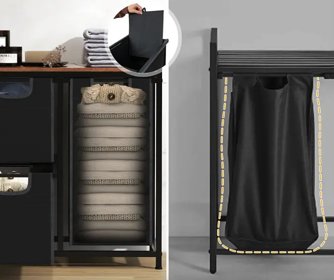 Кошик для білизни Costway Nordi 58 л в стилі Loft чорний - фото 10