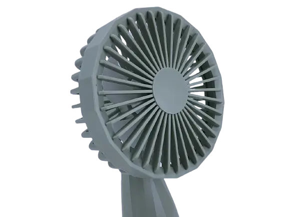 Ручной бытовой портативный вентилятор Mini Fan 6601 на аккумуляторе с ручкой мини вентилятор серый - фото 4