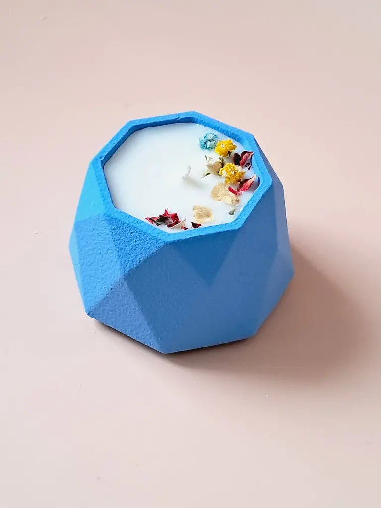 Свічка ручної роботи Svich Shop синій колір - фото 3