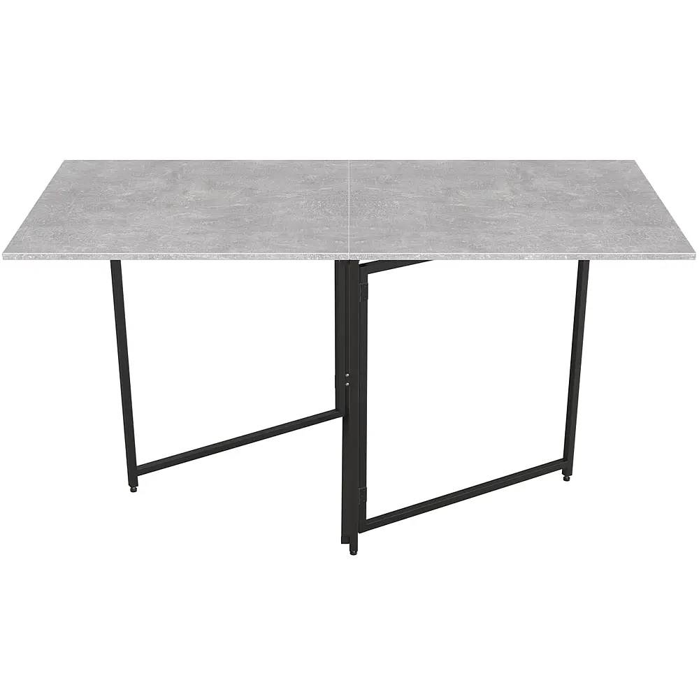 Стол трансформер книга Панама Ferrum-decor 75x148x68 Черный металл ДСП Бетон 16 мм (FRD-106825) - фото 1
