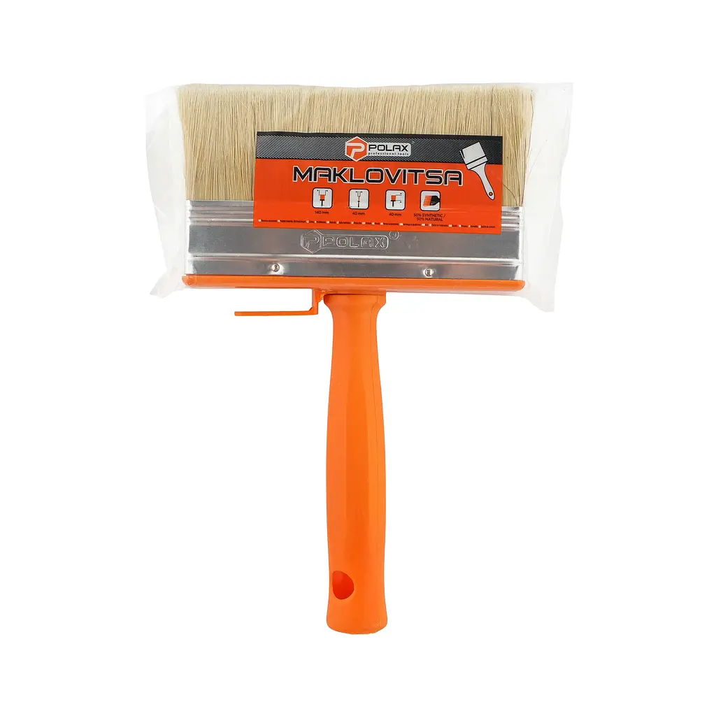 Пензель макловиця Polax 40 х 140 мм професійна змішаний ворс, пластикова ручка (12-004) - фото 2