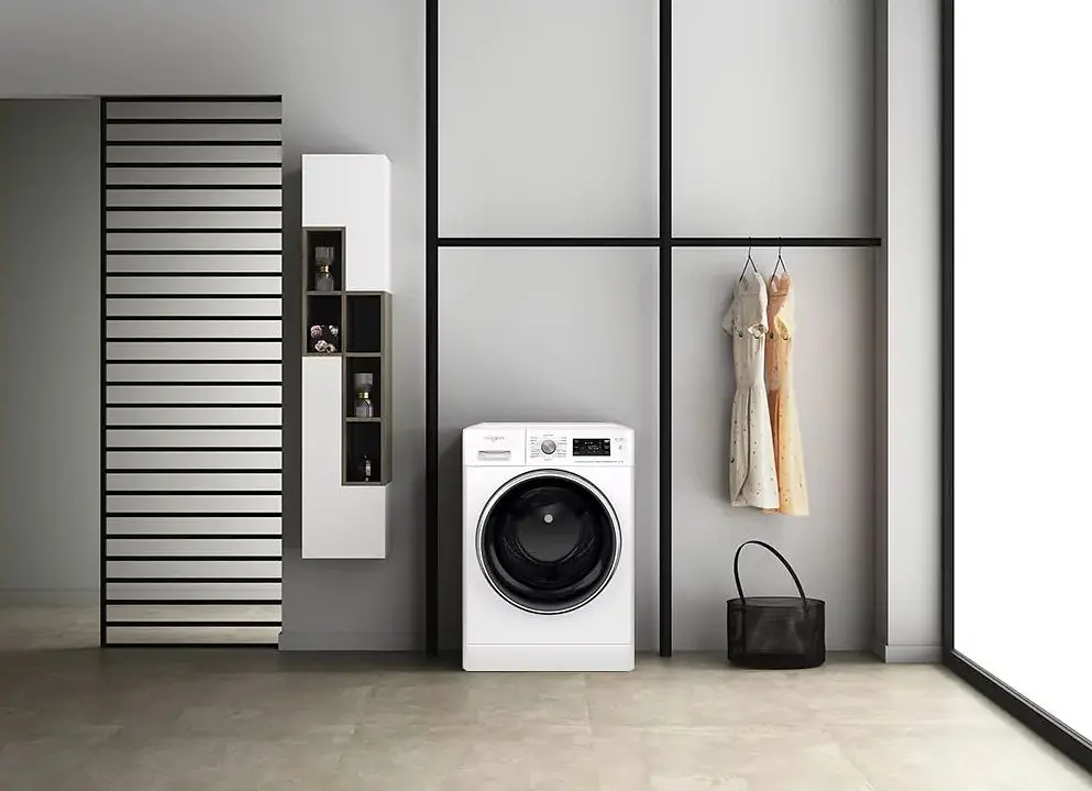 Пральна машина Whirlpool фронтальна, 11кг, 1400, A+++, 60см, дисплей, пара, інвертор, люк чорний, білий (FFB11469BCVUA) - фото 2