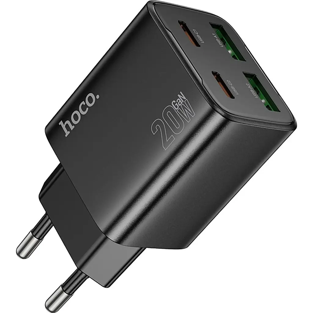 Мережевий зарядний пристрій Hoco N55 Fundador 20W Black [125202] - фото 3
