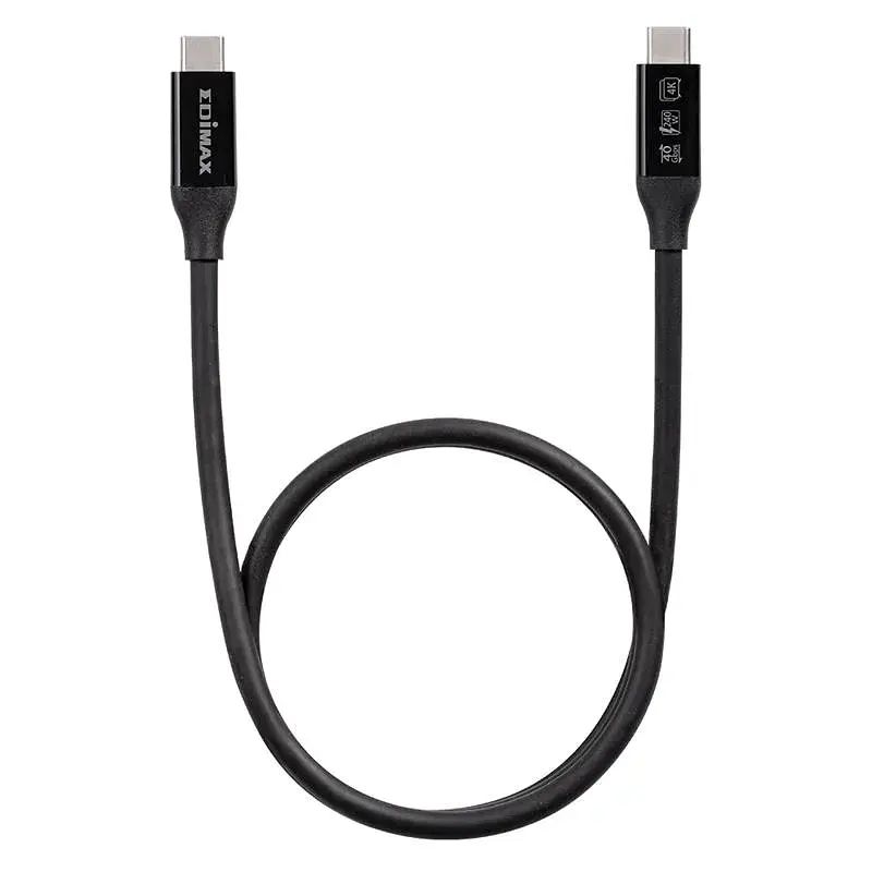 Кабель Edimax UC4 V2 USB Type-C - USB Type-C (M/M), Thunderbolt 3, 240 W, 20 V, 5 A Max, 1 м, Black (UC4-010TB) - фото 2