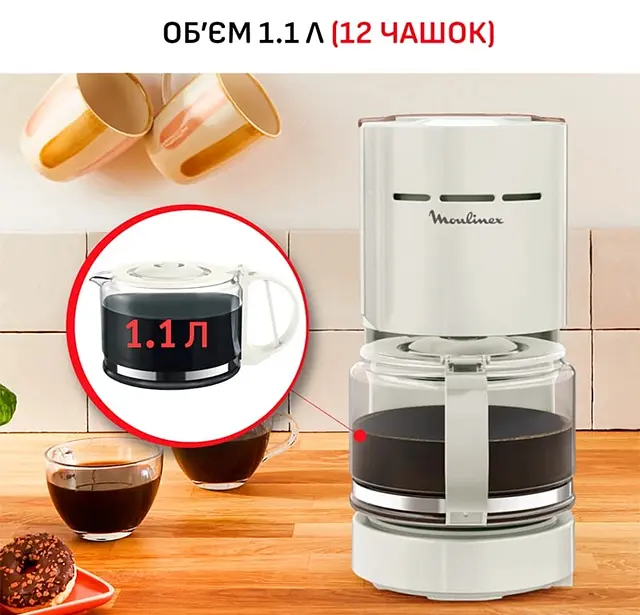 Кавоварка крапельна Moulinex FG121A10 (7231298) - фото 6