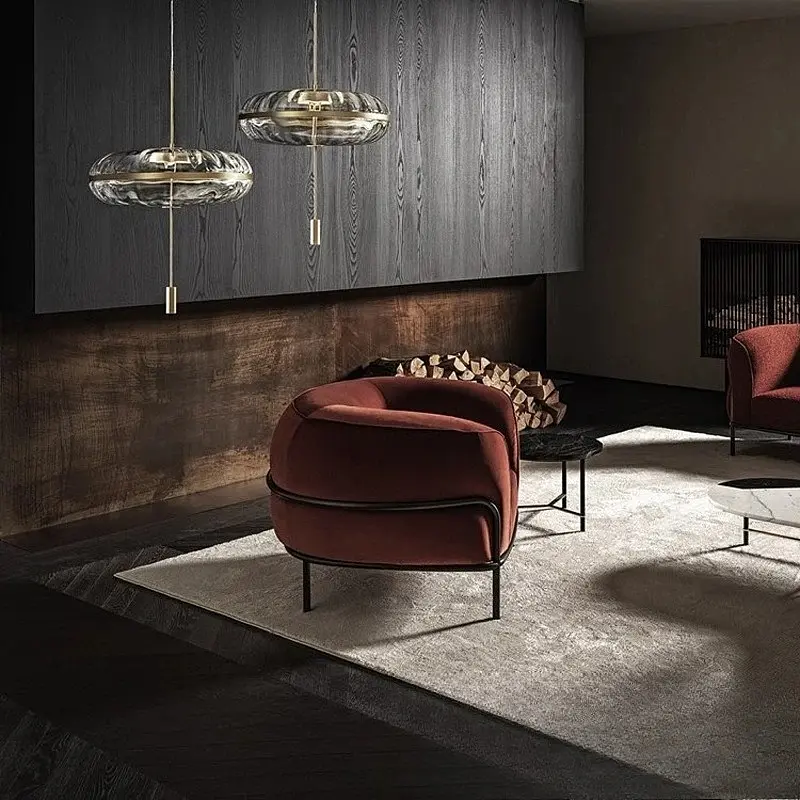 Підвісний світильник із прозорим плафоном та латунним корпусом Ø 35х40 см | Line F | Арт. BM4-350 AB+CL - фото 8