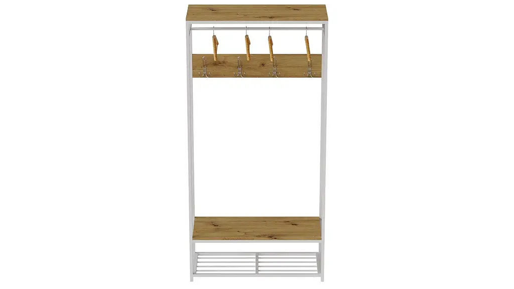 Вішалка модульна підлогова Ferrum-decor Треліс 15 180x90x38 білий ДСП Дуб Артізан 16мм (FRD-104369) - фото 4