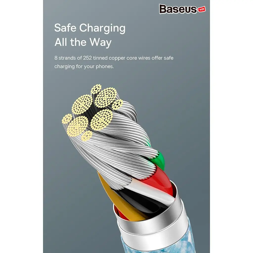 Кабель Baseus USB Type-C Dynamic Series Fast Charging Data cabel USB to Type-C 100W 2m White (CALD000702) - фото 15