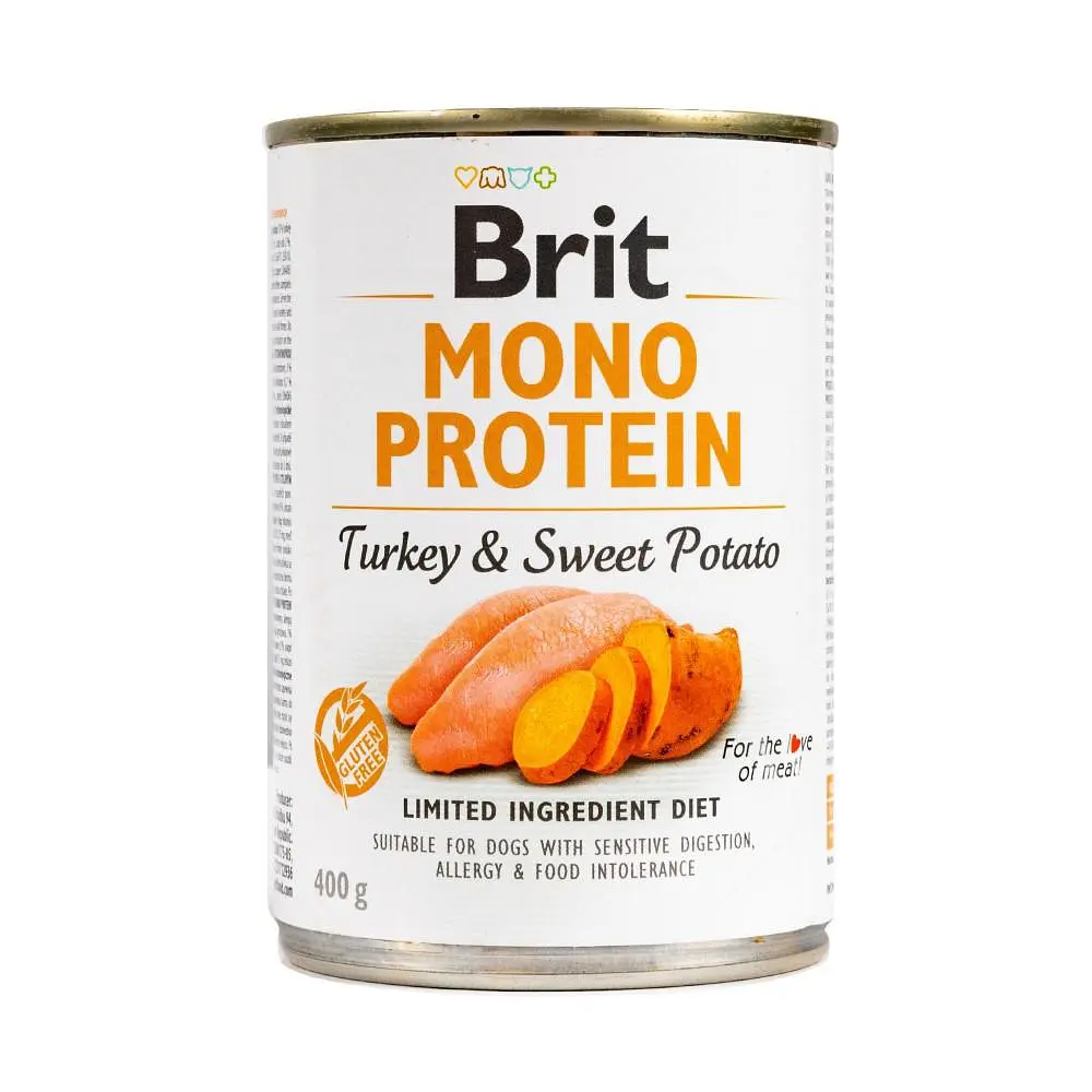 Вологий корм Brit Mono Protein Turkey & Sweet Potato для собак з індичкою та бататом 400 г (арт.100056/529759)