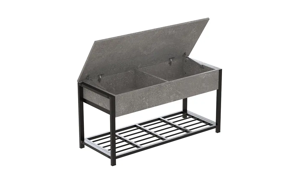 Банкетка с ящиком Ferrum-decor Дрейк 1 550x1000x400 металл Черный ДСП Бетон 16 мм (FRD-103051) - фото 4