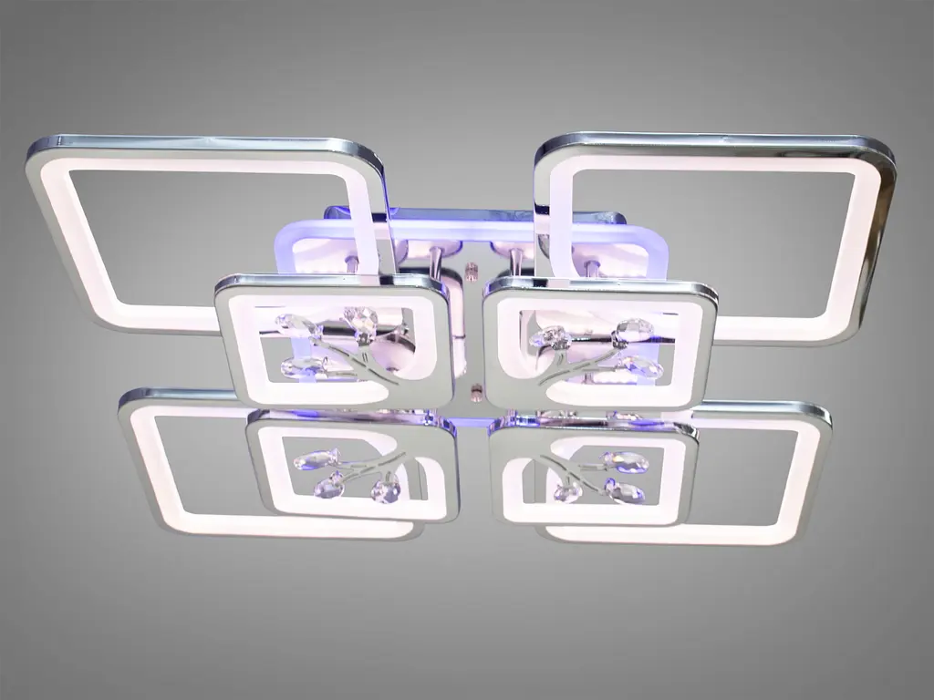 Светодиодная люстра 8157-4+4HRLEDDIM3COL хром 190Вт пульт диммер - фото 3