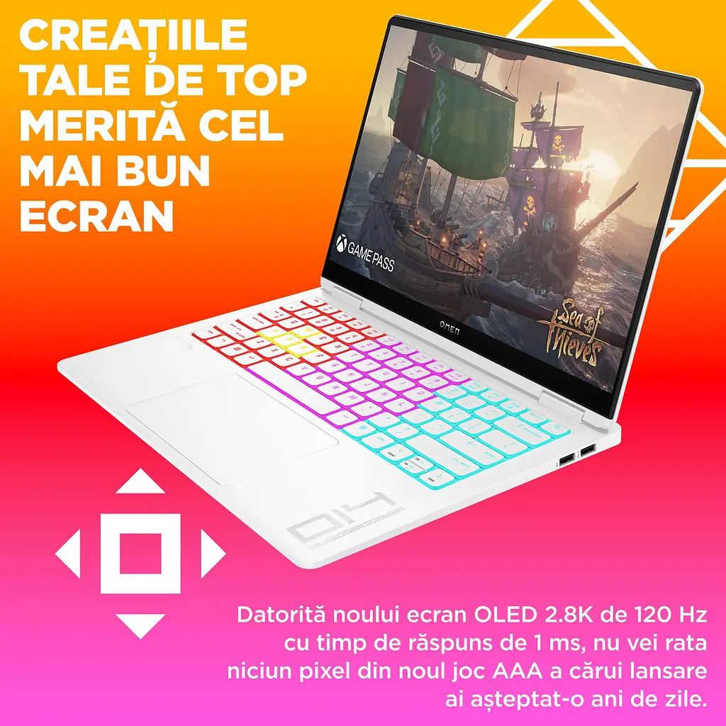 Ноутбук HP OMEN Transcend 14-fb0047nn Ultra 9 185H la 51GHz,14'',32GB LPDDR5x,2TB,RTX 4070 8GB - фото 10