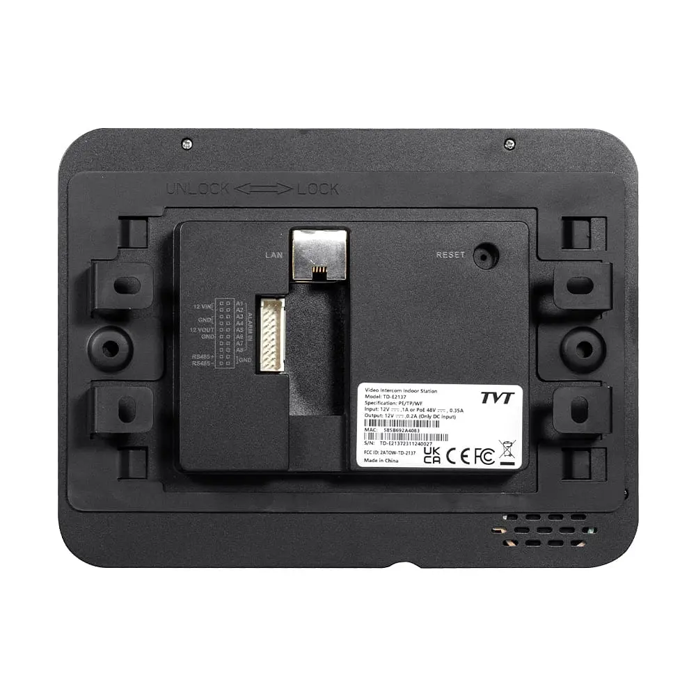 IP-відеодомофон з WiFi 7" TVT TD-E2137-PE/TP/WF Black (82-00404) - фото 4