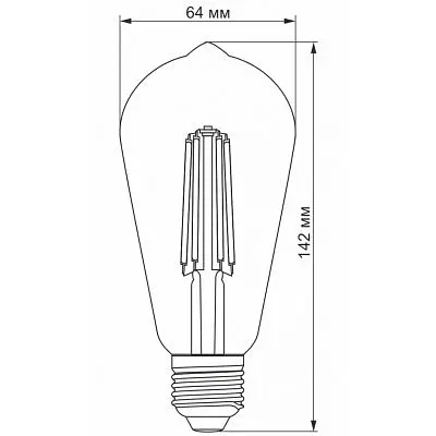 Лампочка Videx Filament ST64FA 10W E27 2200K бронза (VL-ST64FA-10272) - фото 3