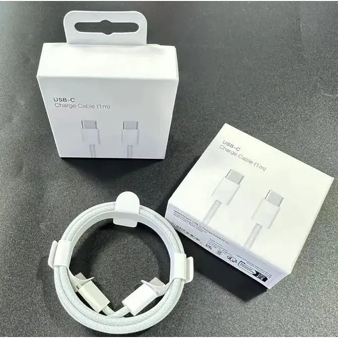 Кабель PD 60W USB-C на USB-C (1m) Woven для Apple (OEM) white - фото 7