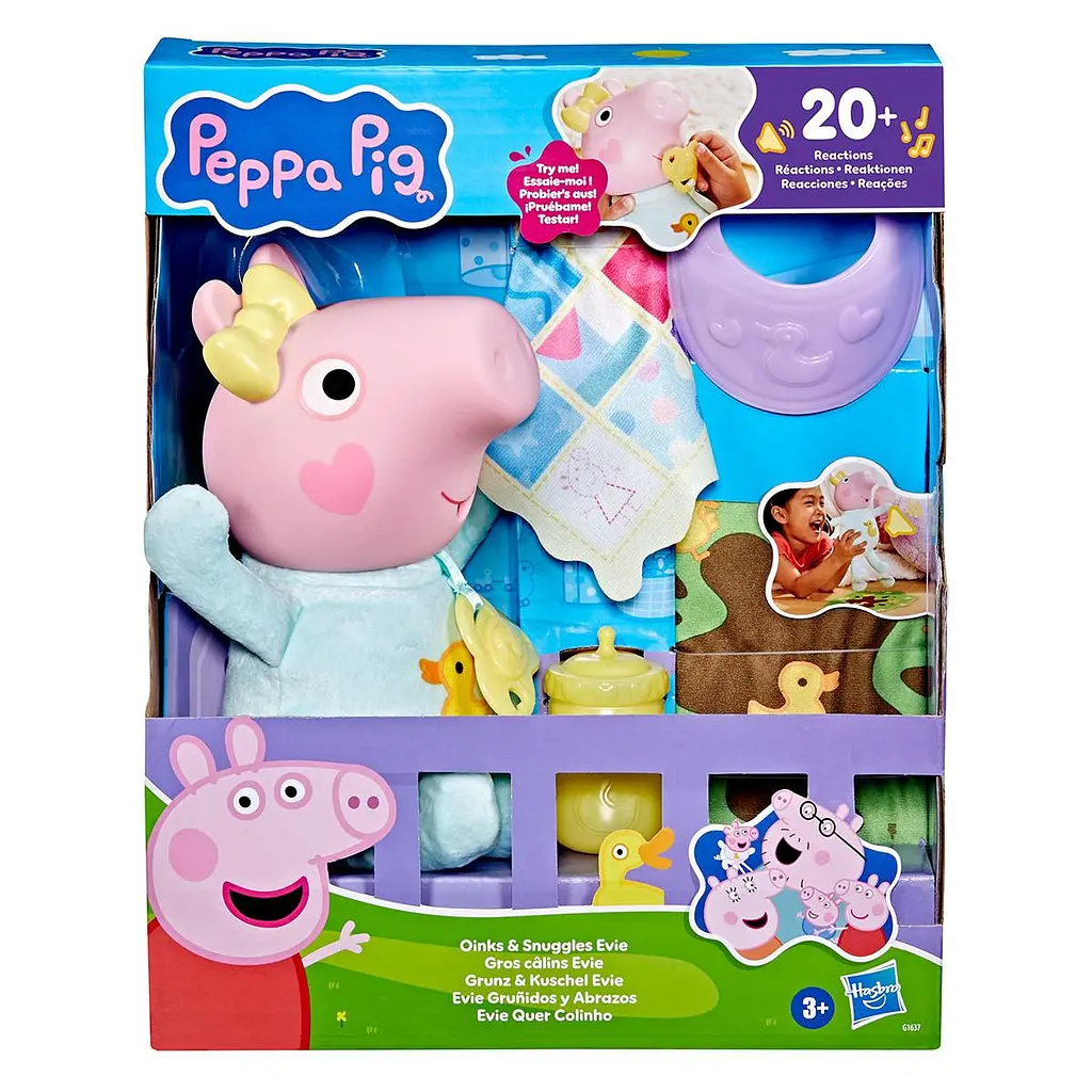 Інтерактивна іграшка Peppa Pig Крихітка Еві Хрюшки-обіймашки 28 см (G1637)