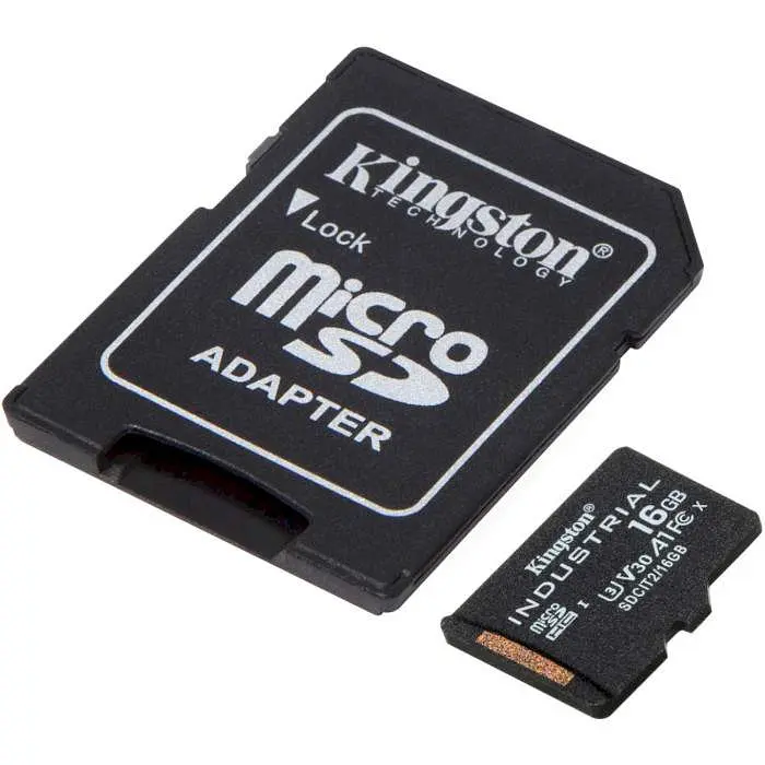 Карта пам'яті Kingston 16GB microSDHC Industrial C10 A1 pSL C Card + SD Adapter SDCIT2/16GB (SDCIT2/16GB) - фото 2