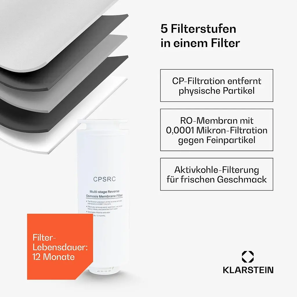 Фильтр воды обратного осмоса Klarstein VitalPour Бак 5 л (10046404) - фото 3