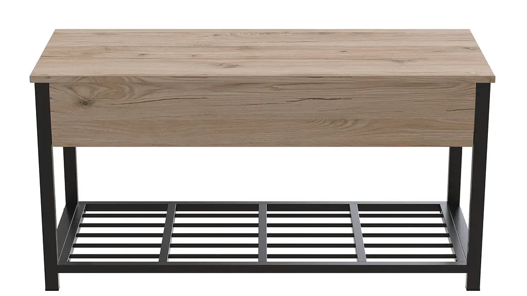 Банкетка с ящиком Ferrum-decor Дрейк 1 550x1000x400 металл Черный ДСП Дуб Сан-Марино 16 мм (FRD-103046) - фото 3