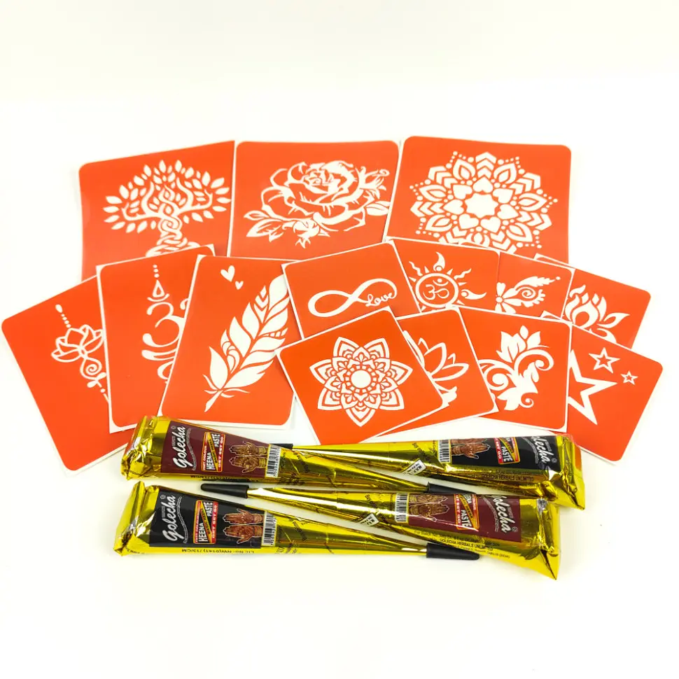 Набір хни з трафаретами для біо-тату №4 Fresh Tattoo henna-set-04 - фото 3