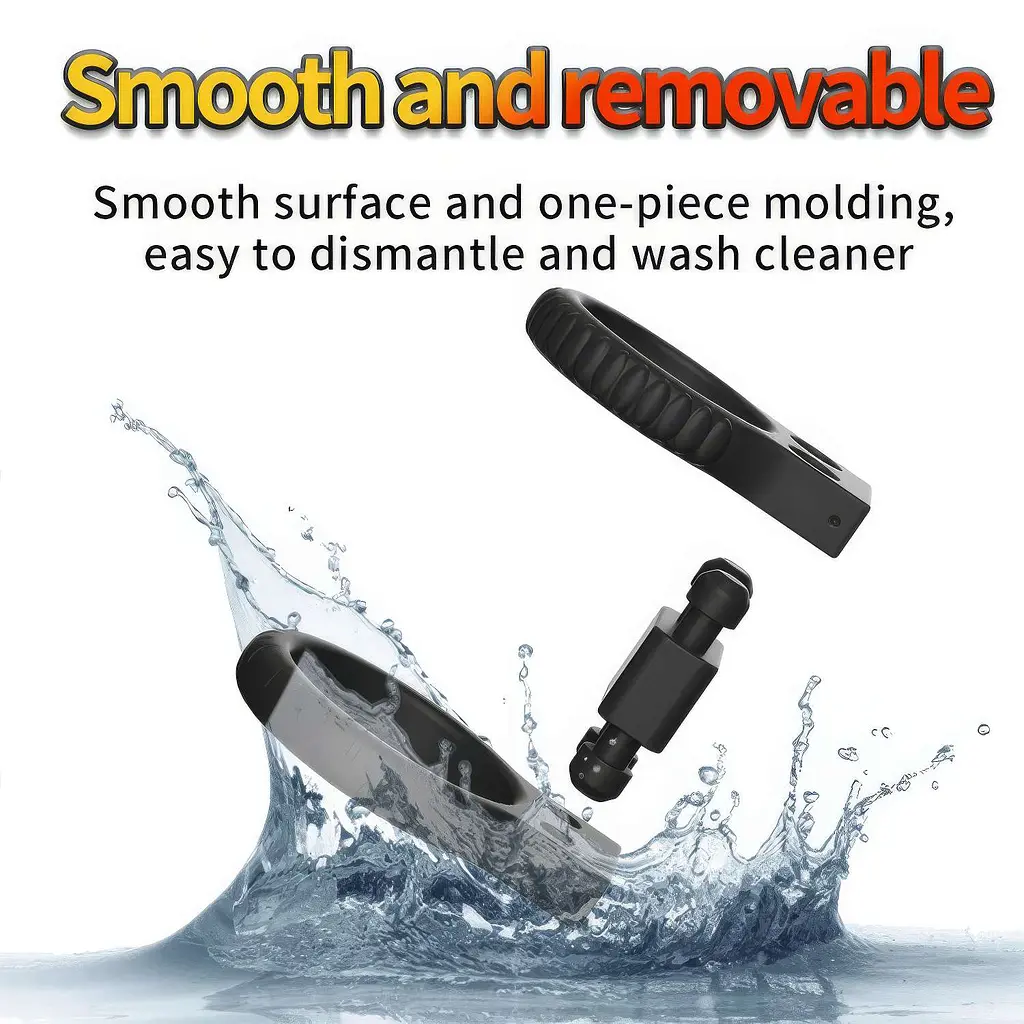 Кольцо эрекционное силиконовое для электростимуляции 90 режимов с пультом ДУ 40 мм Черное - фото 3